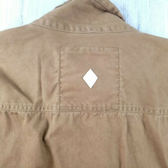 Prana Field Trucker Jacket Tan Full Zip Buttons Mens EUC - Picture 12 of 12
